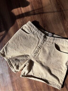 Vintage 90s High Waist Tan Jean Shorts London Jean 15"